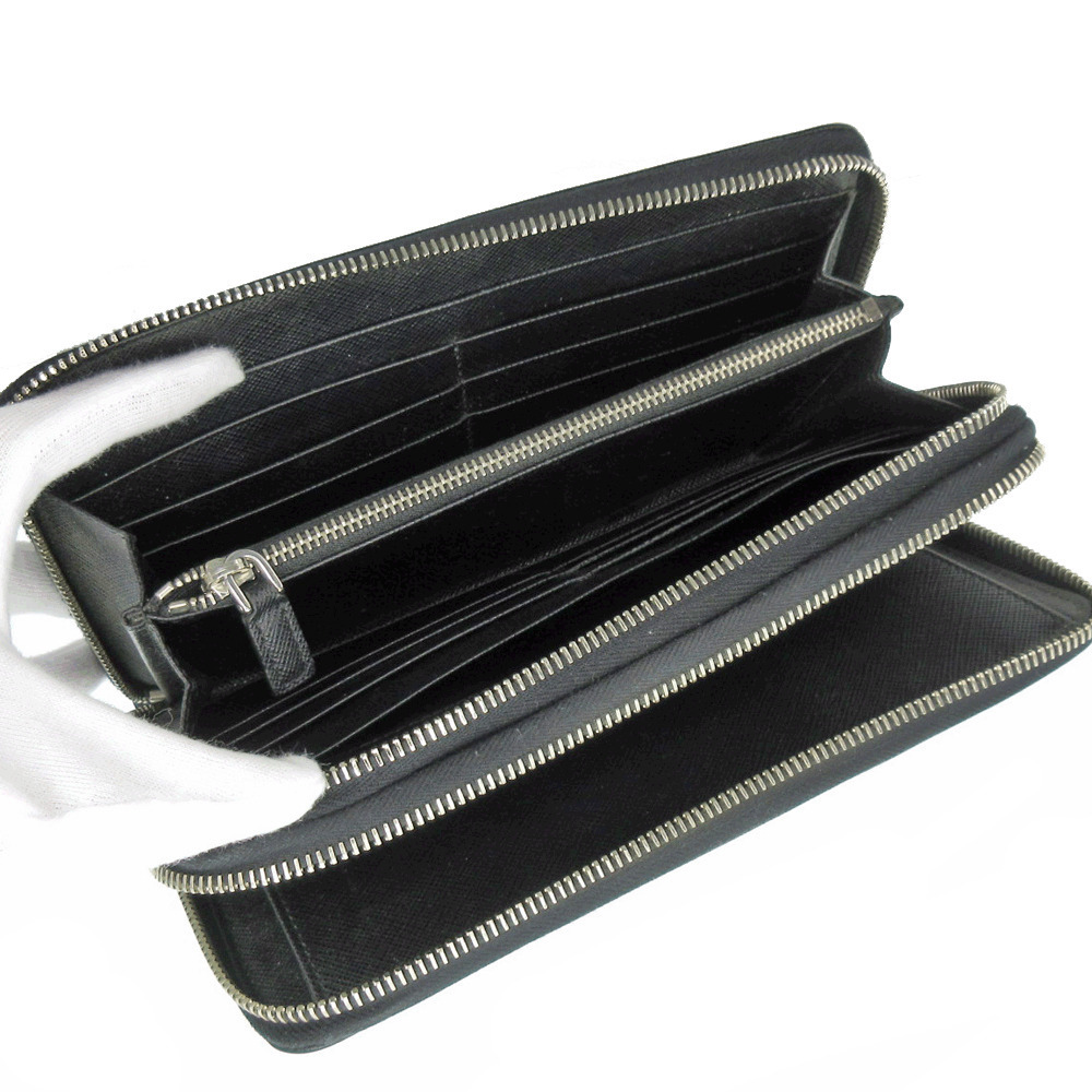Prada Double Zip Wallet Saffiano Leather Black - Picture 6 of 8